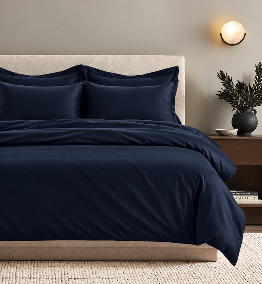 All Season Egyptian Giza Duvet Cover - Navy