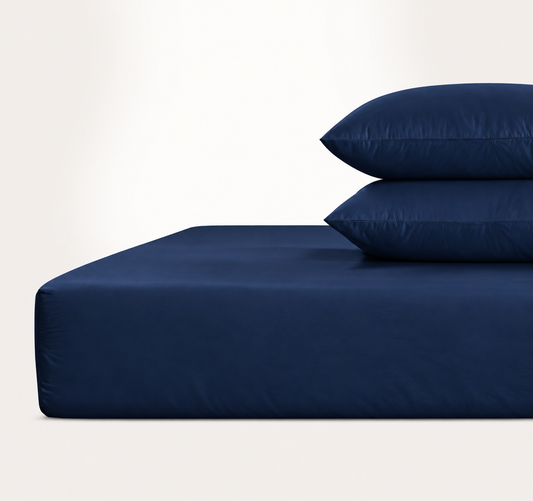 800 Thread Count Egyptian Cotton Grand Splendour Sateen Fitted Sheet - Estate Navy