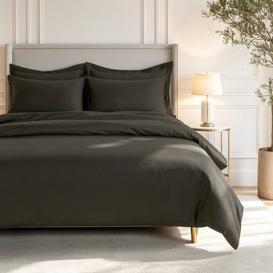800 Thread Count Egyptian Cotton Grand Splendour Sateen Duvet Cover - Olive
