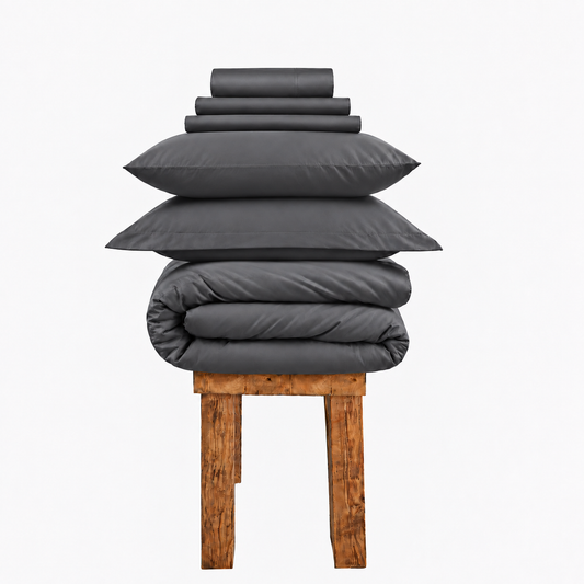 800 Thread Count Egyptian Cotton Grand Splendour Sateen Bedding Set - Graphite Grey