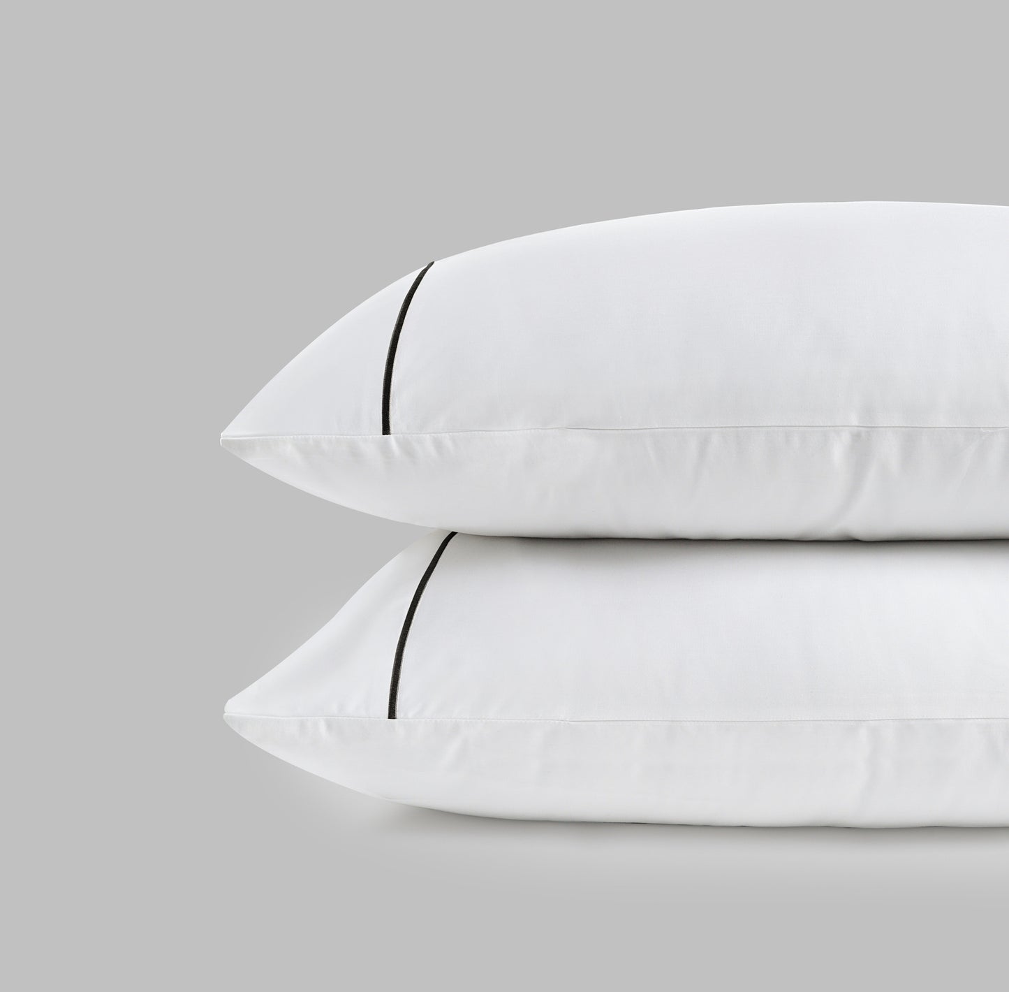 800 Thread Count Pair (2 Pillowcases) of Egyptian Cotton Kensington Lux Buttery Smooth Pillowcases - Jet Black