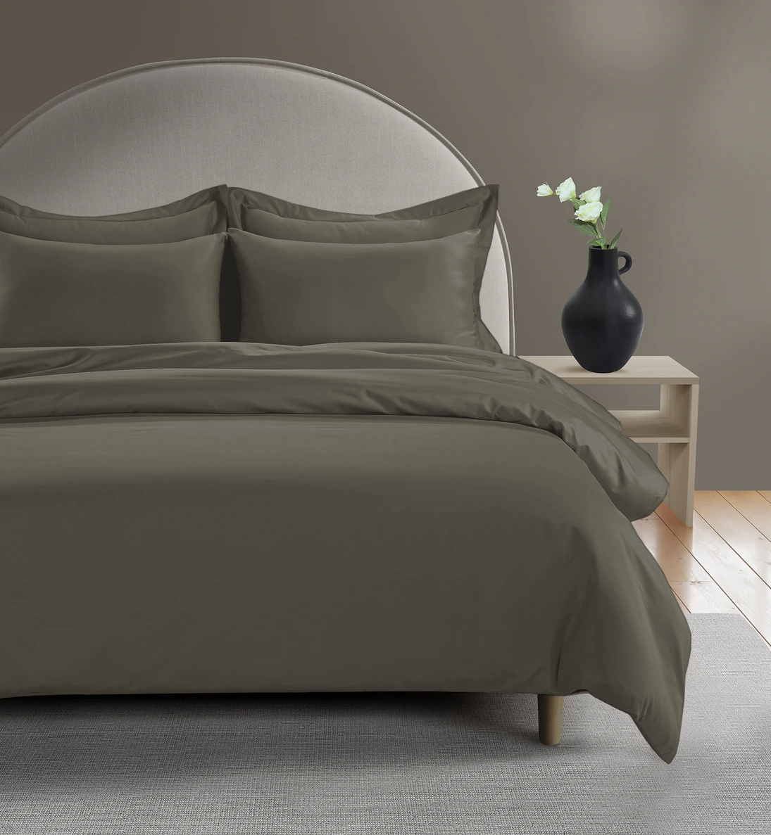 800 Thread Count Egyptian Cotton Grand Splendour Sateen Duvet Cover - Sage Green