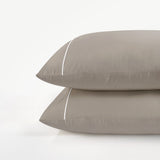 800 Thread Count Egyptian Cotton Duke of Bliss LUXE Bedding Set - Simply Taupe with White Accent