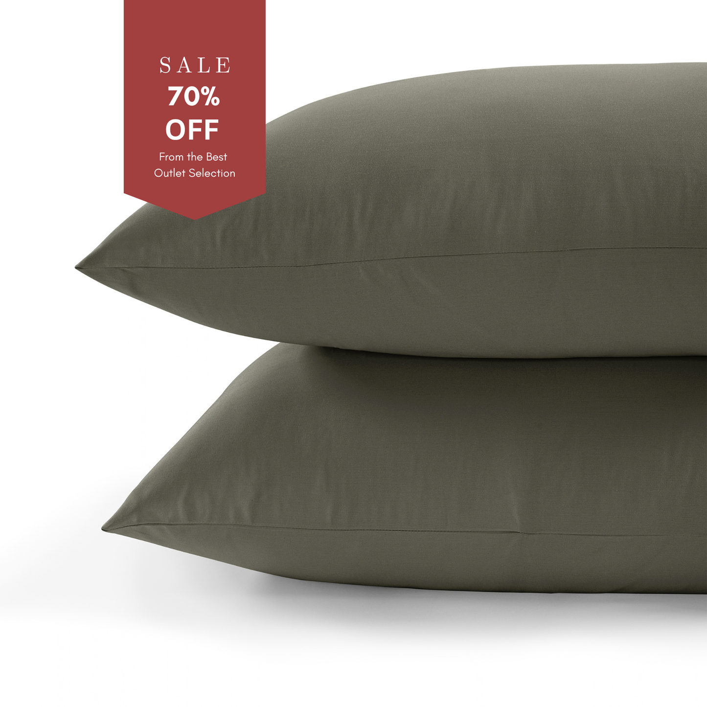800 Thread Count Egyptian Cotton Pair (2 Pillowcases) of Grand Splendour Sateen Pillowcases - Sage Green