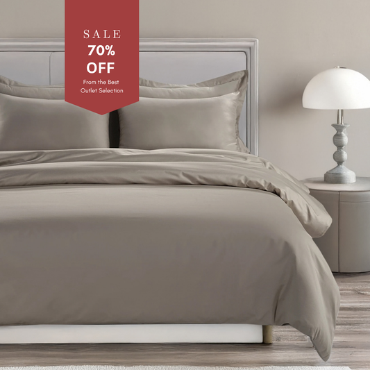 800 Thread Count Egyptian Cotton Grand Splendour Sateen Duvet Cover - Simply Taupe