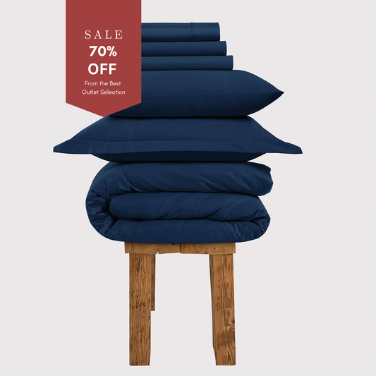 800 Thread Count Egyptian Cotton Grand Splendour Sateen Bedding Set - Navy Peony