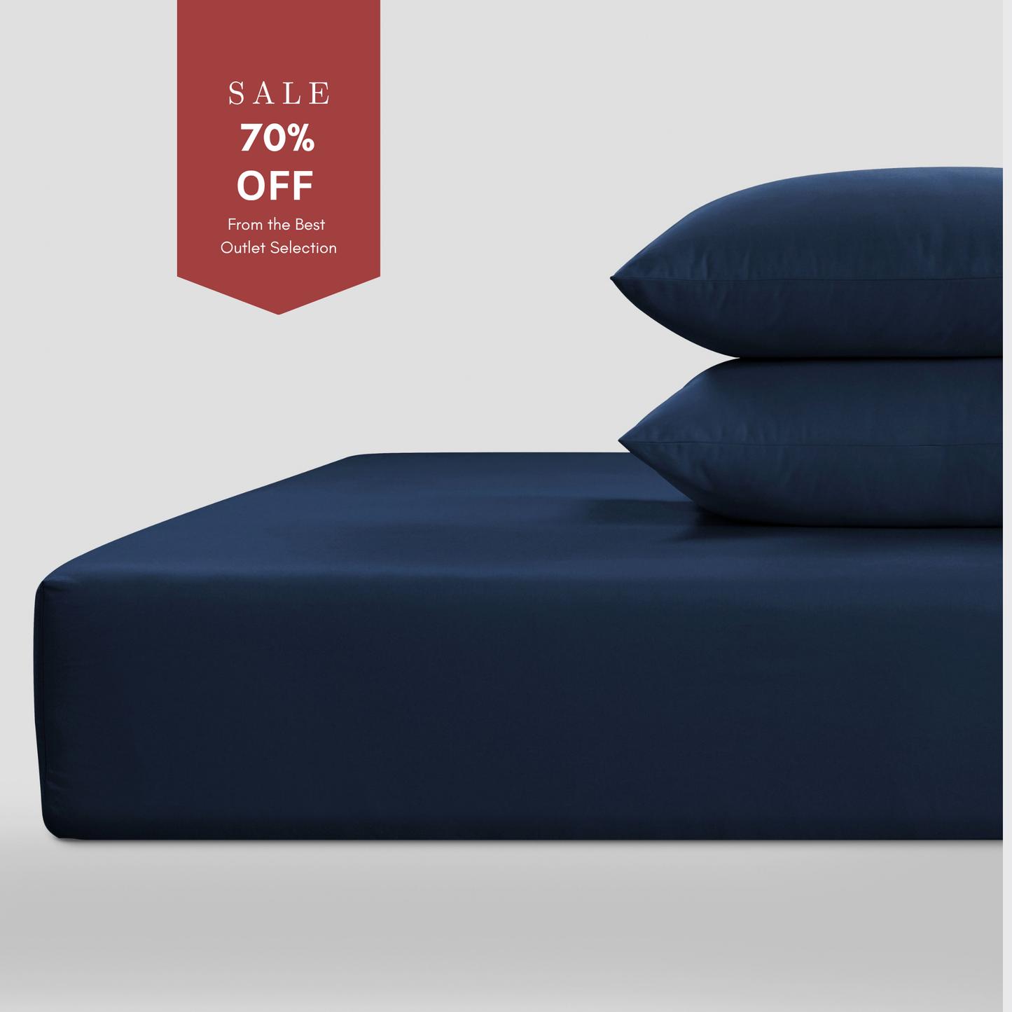 800 Thread Count Egyptian Cotton Grand Splendour Sateen Fitted Sheet - Navy Peony