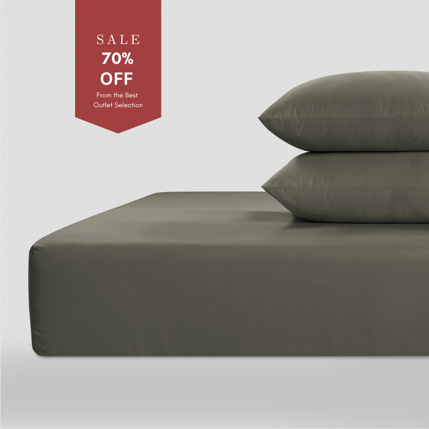 800 Thread Count Egyptian Cotton Grand Splendour Sateen Fitted Sheet - Sage Green