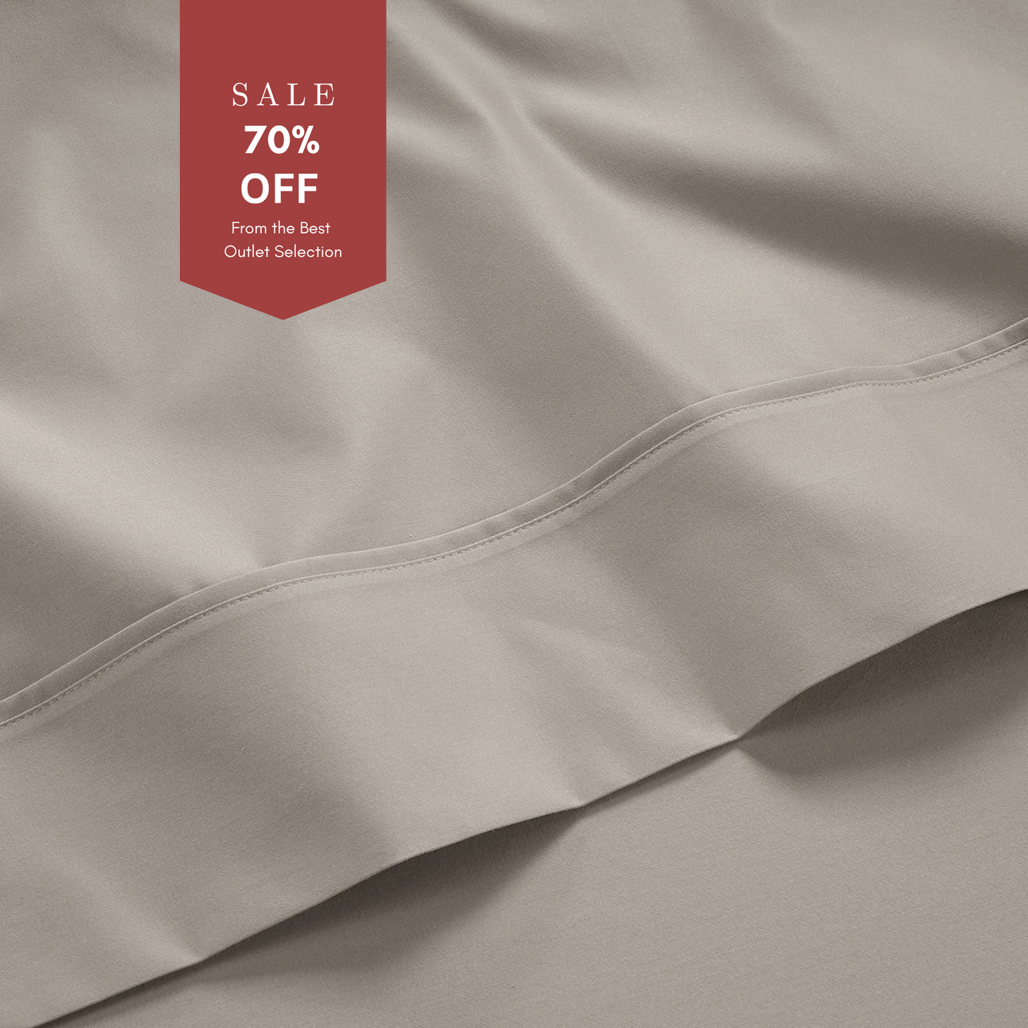 800 Thread Count Egyptian Cotton Grand Splendour Sateen Flat Sheet - Simply Taupe