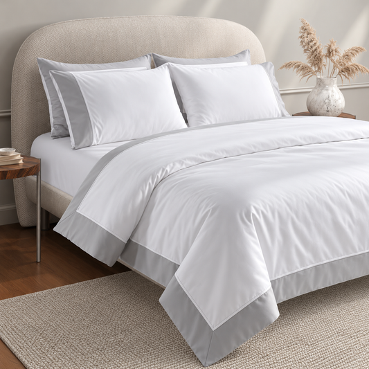 800 Thread Count Egyptian Cotton Windsor Lux Buttery Smooth Duvet Cover - Silver Dove Grey