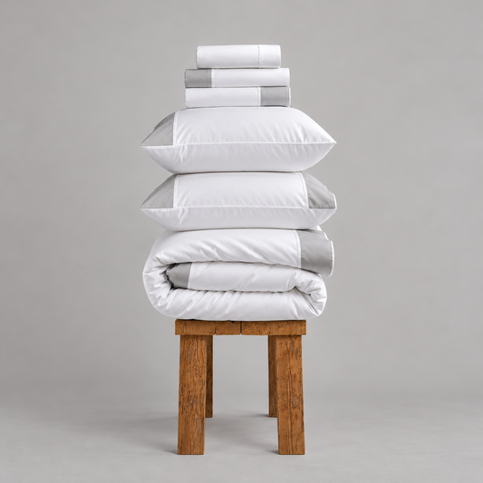 800 Thread Count Egyptian Cotton Windsor LUXE Bedding Set - Silver Dove Grey