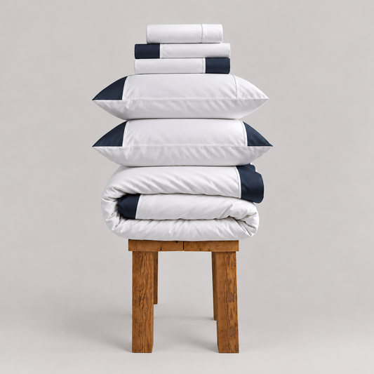 800 Thread Count Egyptian Cotton Windsor LUXE Bedding Set - Navy