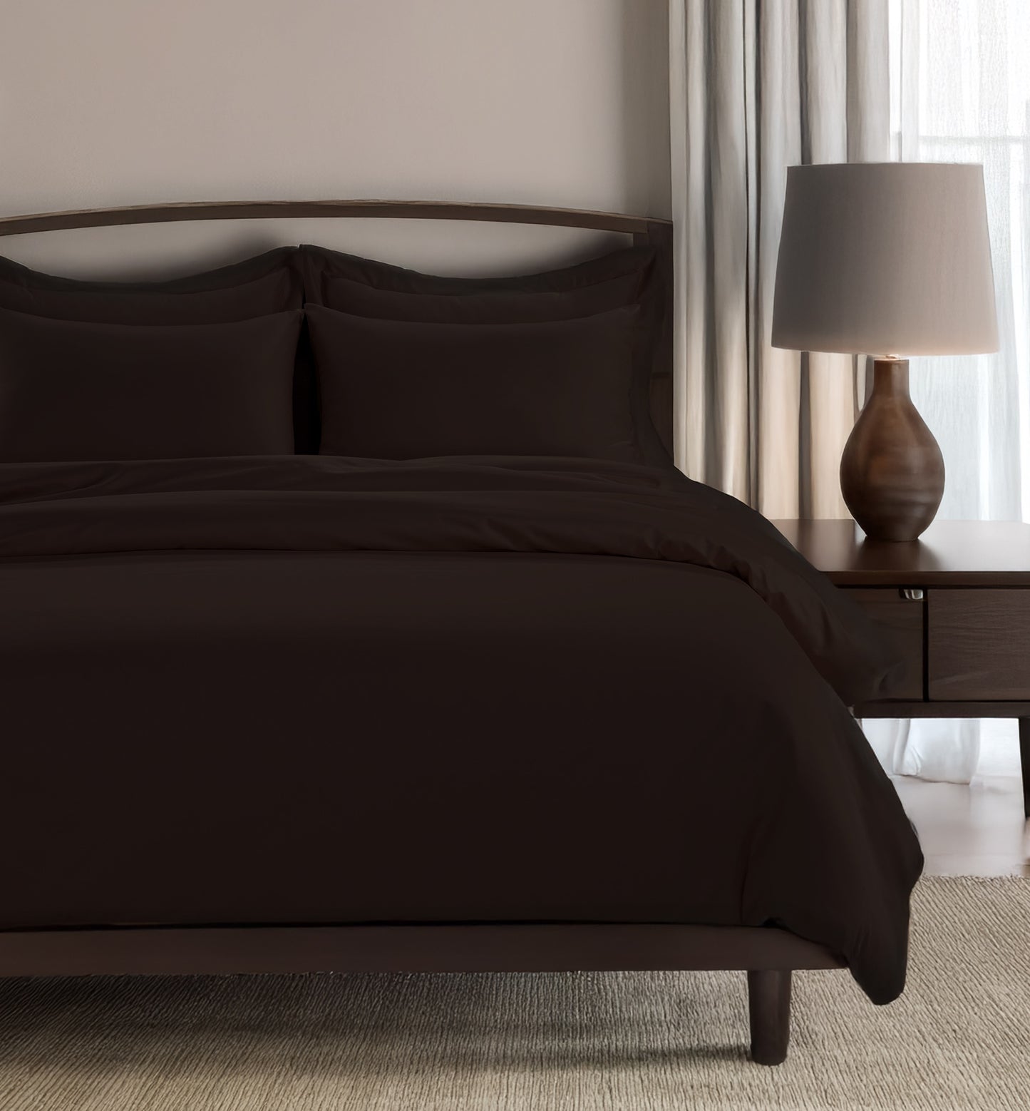 All Season Egyptian Giza Duvet Cover - Coffee