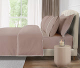 800 Thread Count Egyptian Cotton Duke of Bliss LUXE Bedding Set - Dusty Rose with White Accent