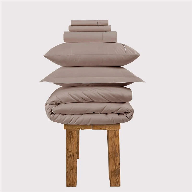 800 Thread Count Egyptian Cotton Duke of Bliss LUXE Bedding Set - Dusty Rose with White Accent