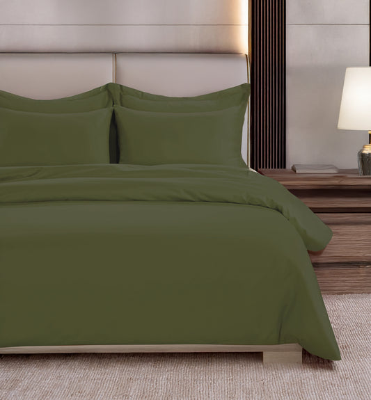 800 Thread Count Egyptian Cotton Grand Splendour Sateen Bedding Set - Olive Green