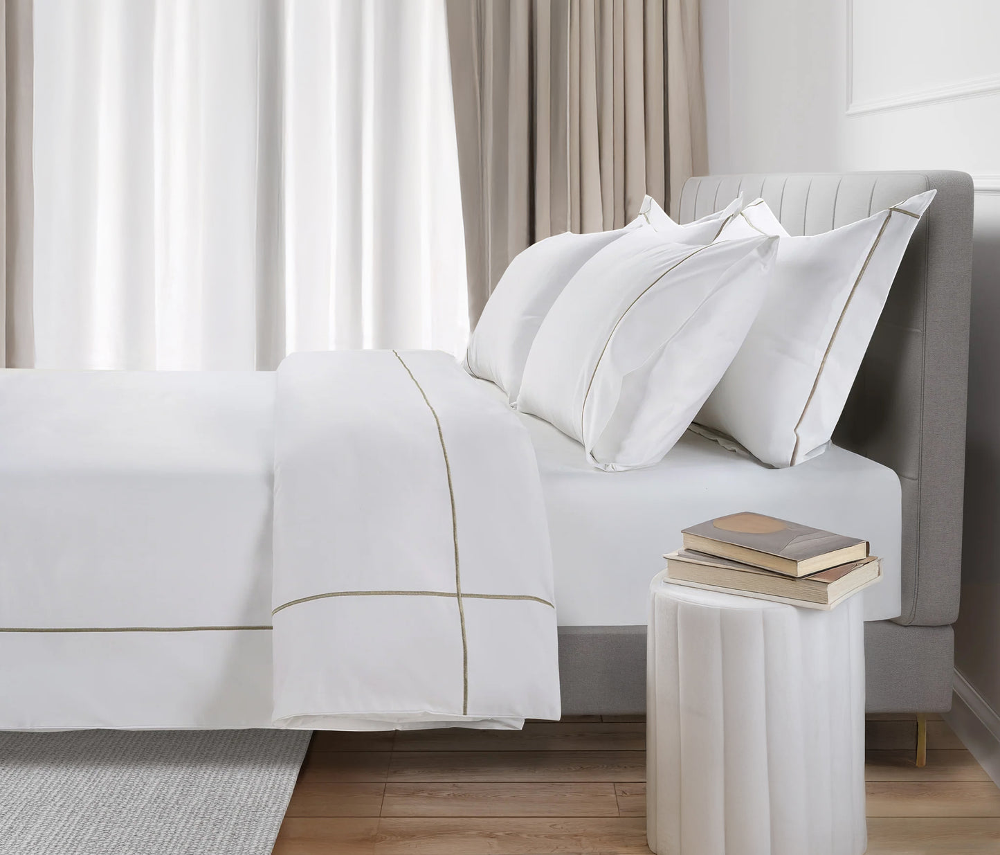 800 Thread Count Egyptian Cotton Kensington Lux Buttery Smooth Duvet Cover - Simply Taupe Bedding Set