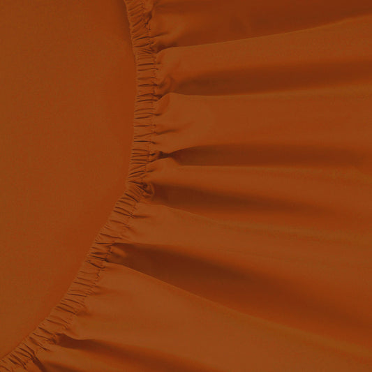 800 Thread Count Egyptian Cotton Grand Splendour Sateen Fitted Sheet - Potter's Clay