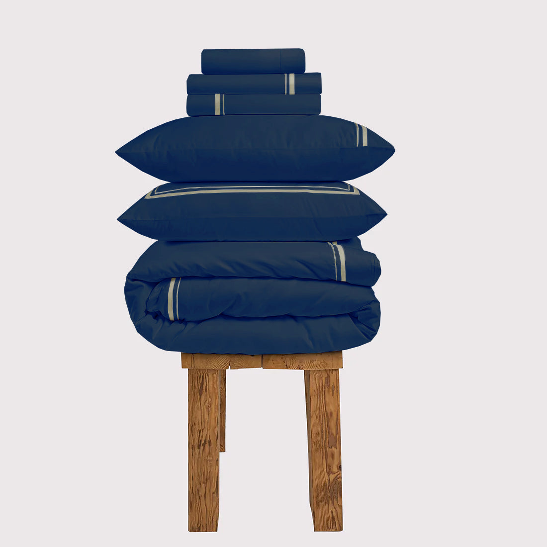 800 Thread Count Egyptian Cotton Royalton LUXE Bedding Set - Navy Peony/Mink